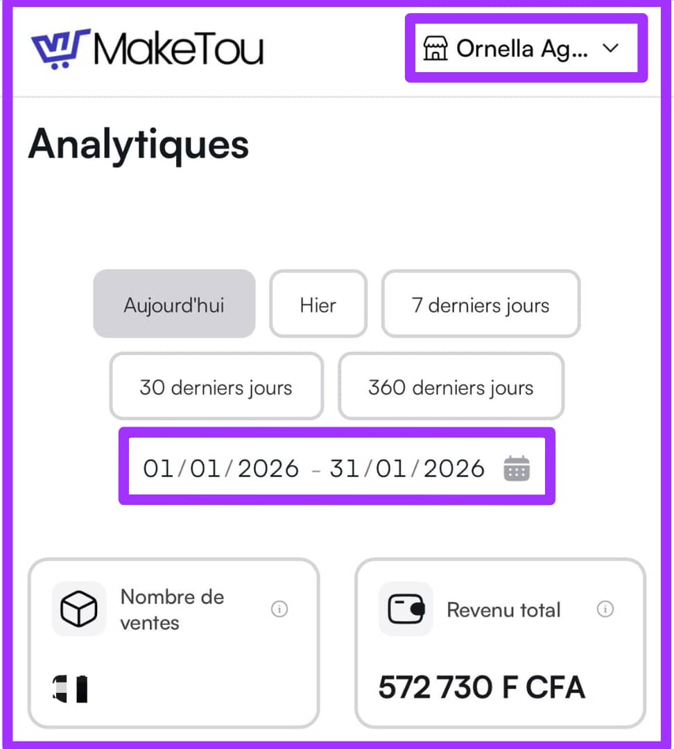 Minimum 500 000 F CFA chaque mois